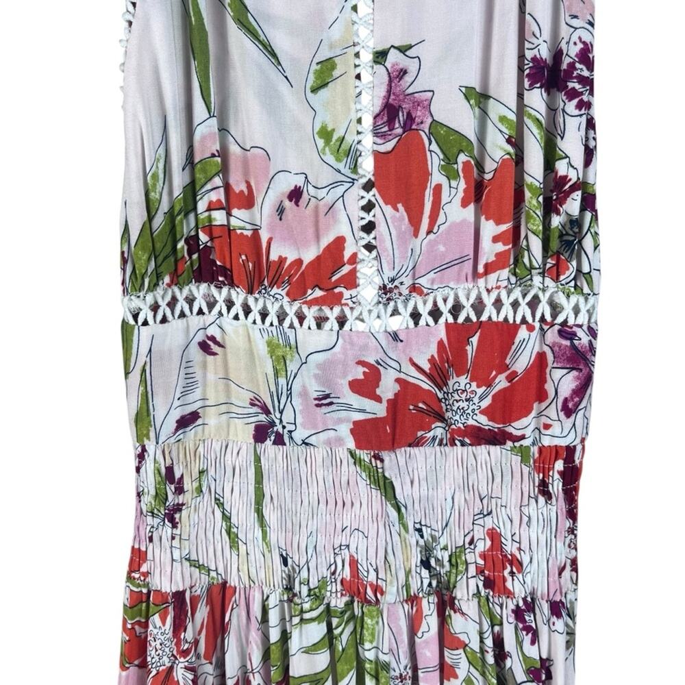 Abel the Label NWT Floral Maxi Dress Small Asymmetrical Tropical Anthropologie - Picture 6 of 14